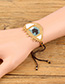 Fashion Golden Rice Beads Woven Eye Tassel Bracelet