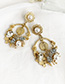 Fashion Bronze Alloy Bee Stud Earrings With Diamonds