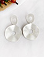 Fashion White Alloy Irregular Round Hollow Stud Earrings