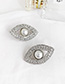 Fashion Silver Alloy Eye Pearl Stud Earrings