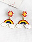 Fashion Color Alloy Dripping Rainbow Cloud Stud Earrings