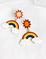 Fashion Color Alloy Dripping Rainbow Cloud Stud Earrings