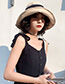 Fashion Black Contrasting Color Fisherman Hat With Big Eaves Bow