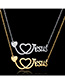 Fashion Rose Gold Letter Love Hollow Titanium Steel Necklace