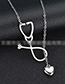Fashion Golden Stethoscope Love Hollow Necklace