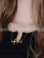 Fashion Golden Ecg Titanium Steel Openwork Necklace