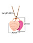 Fashion Pink Heart-golden Stainless Steel Double Heart Enamel Letter Necklace