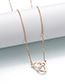 Fashion Rose Gold Double Heart Diamond Stainless Steel Hollow Sweater Chain