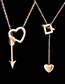 Fashion A Heart Attack Electroplated Arrow Pierced Heart Necklace