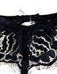 Fashion Black + Red Lace Embroidered Flowers Led Underwear