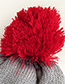 Fashion Grey + Red Children's Hats Knit Stitching Letters