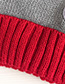 Fashion Grey + Red Children's Hats Knit Stitching Letters