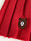 Fashion Red Knitted Hats Bear