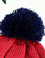 Fashion Red + Navy Children's Hats Knit Stitching Letters
