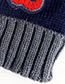 Fashion Gray + Navy Children's Hats Knit Stitching Letters