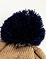 Fashion Khaki + Navy Children's Hats Knit Stitching Letters