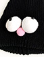 Fashion Black Children's Knitted Hat With Big Eyes