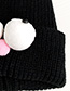 Fashion Black Children's Knitted Hat With Big Eyes