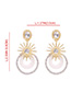 Fashion White Crystal Sun Flower Guinea Acrylic Heel Earrings
