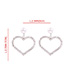 Fashion White K Love Heart Pierced Earrings With Diamonds