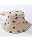 Fashion Beige Letters Printed Double-sided Wear A Hat