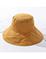 Fashion Coffee Color Traces Of Feathers Foldable Large Brimmed Cotton Hat