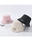 Fashion Black Foldable Hat Embroidered Letters