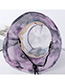Fashion Violet Printed Bow Pearl Fisherman Hat