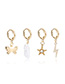 Fashion Golden Shaped Imitation Pearl Lightning Butterfly Pentagram Ear Clip