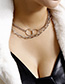 Fashion White K Double Ring Large Circle U-shaped Suit Necklace