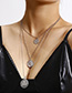 Fashion Golden Three-dimensional Portrait Embossed Multilayer Necklace