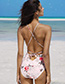Fashion As Shown Printed V-neck Mesh Cutout One-piece Swimsuit