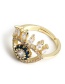 Fashion Golden Diamond Ring Hollow Eye Lashes