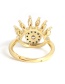 Fashion Golden Diamond Ring Hollow Eye Lashes