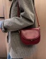 Fashion Brown Semicircle Clamshell Messenger Bag