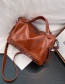 Fashion Light Brown Rivets Stitching Messenger Bag