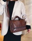 Fashion Light Brown Rivets Stitching Messenger Bag