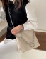 Fashion White Chain Shoulder Bag Stitching Large Circle
