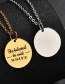 Fashion Steel Color Stainless Steel Letters Round Brand Necklace