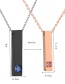 Fashion Black Smooth Finish Polishing Diamond Stone Pillars Perspective Necklace