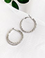 Fashion Silver Alloy Twist Double Circle Earrings