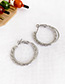Fashion Silver Alloy Twist Double Circle Earrings