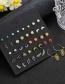 Fashion Color Pearl Flower Flying Eagle Ear Stud Set With Diamond Wings