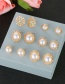 Fashion Golden Pearl Flower Hollow Alloy Pearl Earring Set With Diamonds