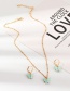 Fashion Light Green Geometric Resin Butterfly Necklace Earring Set