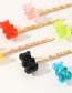 Fashion Color Resin Transparent Bear Clip Set