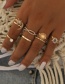 Fashion Golden Diamond Star Moon Cutout Geometric Gloss Ring Set