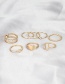 Fashion Golden Love Pendant Geometric Ring Set
