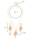 Fashion Golden Metal Snake Geometric Necklace Earring Set