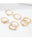 Fashion Golden Heart Shaped Diamond Ring Set